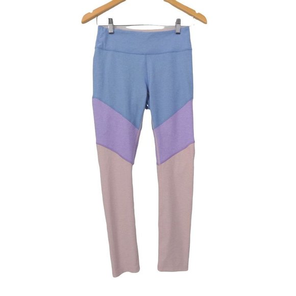 Outdoor Voices 7/8 Leggings Womens S Color Block Blue Purple Pink Athletic - Picture 2 of 9